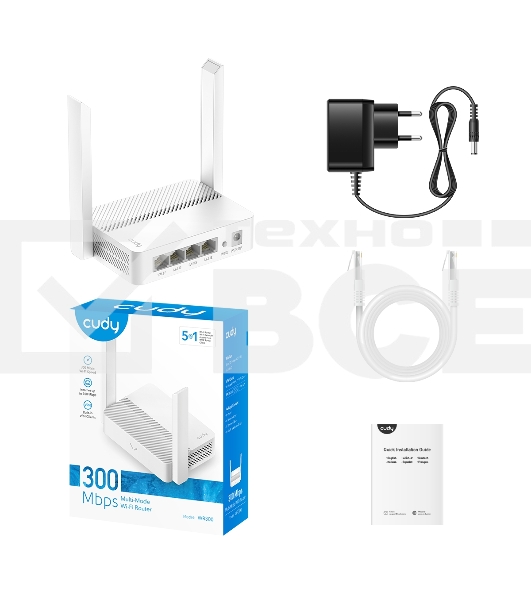 Роутер Cudy WR300 N300 10/100BASE-TX/Wi-Fi белый