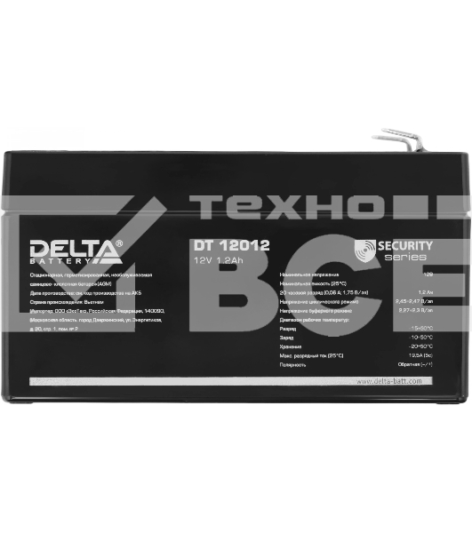 Батарея Delta DT 12012 (12V, 1.2Ah)