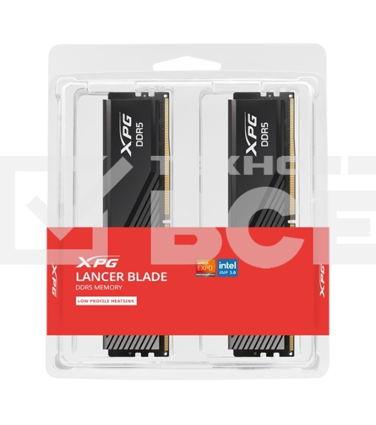 Оперативная память XPG Lancer Blade Black, DDR5, 32GB (2x16GB), 6000MHz, CL34, с радиатором, черный