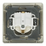 Systeme Electric Glossa Алюминий Розетка с/з (в сборе с рамкой), фото3