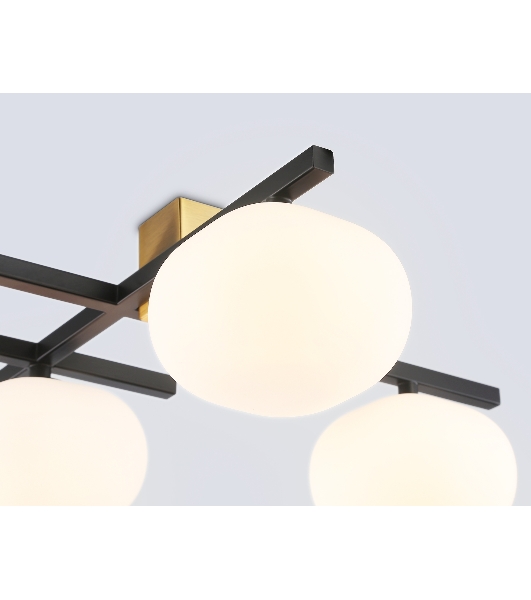 Светильник Ambrella light LH51015/5 BK/BS/FR черный/латунь/белый матовый G9*5 max 28W 800*560*170