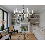 Люстра Ambrella light LH55505/12 SN/BK/CL сатин никель/черный/прозрачный E14*12 max 40W D860*905, фото 1