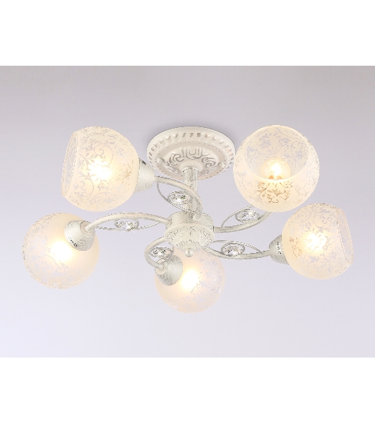 Светильник Ambrella light TR3062/5 WH/SL/FR белый/серебро/белый матовый E27/5 max 40W D615*245