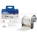 Пленочная клеящаяся лента Brother DK22212 62 мм x 15.24 м, черный шрифт, белый фон, фото 1