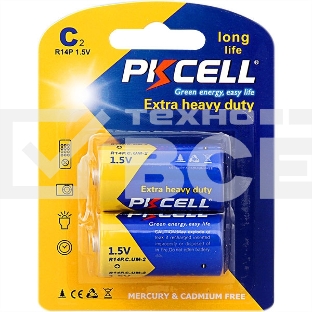 Солевой элемент питания PKCELL R14P-2B тип - C(LR14) 2 шт в блистере