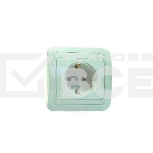 Розетка 1-м СП Mimoza 16А IP20 с заземл. бел./бел. Makel 12008