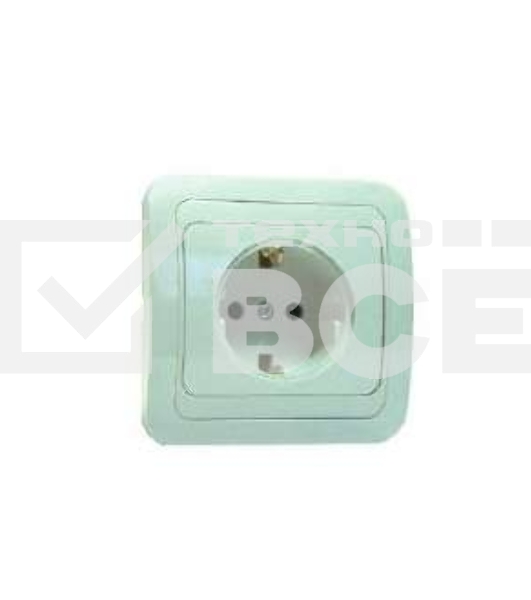 Розетка 1-м СП Mimoza 16А IP20 с заземл. бел./бел. Makel 12008
