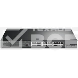 Коммутатор JetStream 28-port Gigabit L2+ Managed Switch with 24-port PoE+, PoE budget up to 384W, support SDN