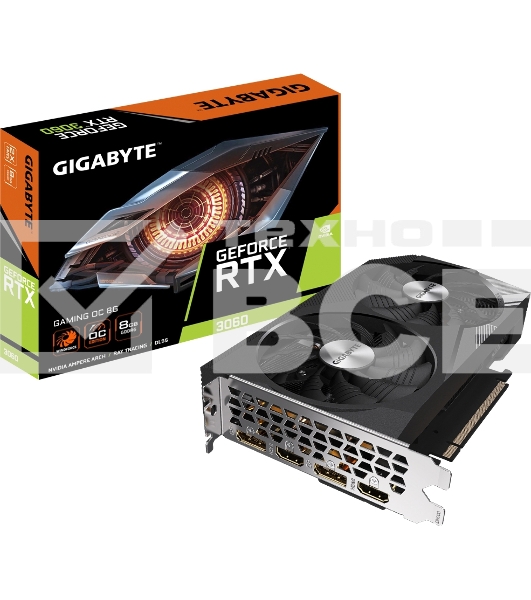 Видеокарта Gigabyte GV-N3060GAMING OC-8GD (V2.0) PCIE16 RTX3060 8GB