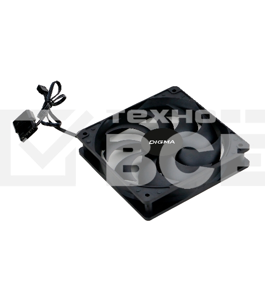 Вентилятор для корпуса Digma DFAN-120-9 черный, 120 мм, 1200 об/мин, 23 дБ, 4 pin