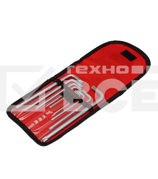 Набор ключей имбусовых TORX-TORX Tampered, 9 шт., T10-T50, CrV, удлиненные, сатин., чехол Matrix