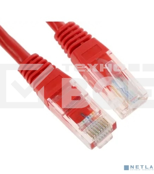 Патч-корд UTP Cablexpert кат.5e, 1.5м, литой, многожильный (красный)