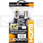 Кабель HDMI 19M/M,ver. 2.1, 8K@60 Hz 2m метал разъемы, нейлоновая оплетка Telecom <TCG300-2M>, фото13