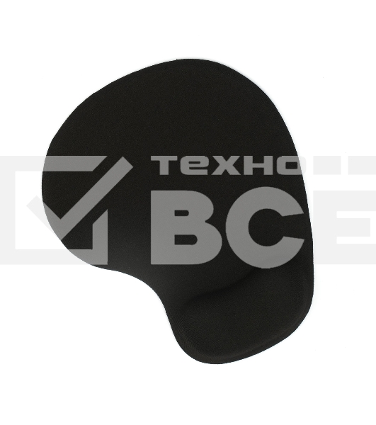 Коврик для мыши с подушкой под запястье Gembird MP-WR-BLACK, черный, 225х195х5мм, ткань+резина, блистер
