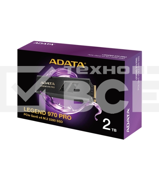Накопитель SSD ADATA Legend 970 Pro, 2TB, PCIe 5.0 x4, M.2 2280, NVMe, R/W 14000/10000, активное охлаждение
