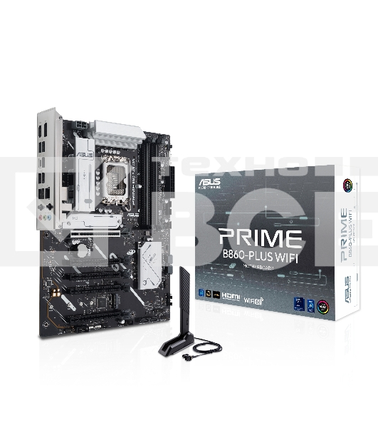 Материнская плата ASUS PRIME B860-PLUS WIFI, LGA 1851, Intel B860, 4xDDR5, 4xSATA, 2xM.2, 1xPCIe 5.0 x16, 4xPCIe 4.0 x16, 2xUSB-C, 4xUSB-A 3.2 Gen 1, 2xUSB-A 3.2 Gen 2, 1xHDMI, 1xDP, 1x2.5Gb LAN, 7.1, ATX