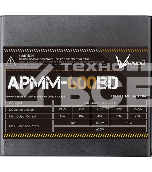Блок питания Aerocool/Formula APMM-600BD, 600Вт, 80 PLUS Bronze, 120мм, черный