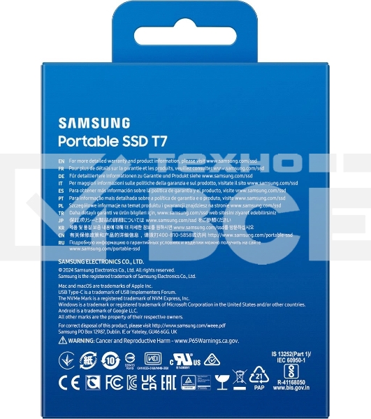 Внешний SSD Samsung T7 Shield, 4TB, USB 3.2 Gen 2 Type-C, R/W 1050/1000, черный