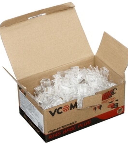 Коннектор VCOM RJ-45 для FTP кабеля 5 кат. экранированный, 100 шт,