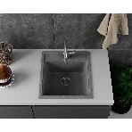 Мойка для кухни BAU Stil Gray stone 45х50, выпуск с сифоном в комплекте, серый камень, фото4