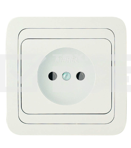 Розетка 1-м СП Mimoza 16А IP20 без заземл. бел./бел. Makel 12022