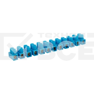 Клеммная винтовая колодка KВ-6 2,5-6, ток 6 A, полиэтилен синий Rexant (10 шт./уп.)