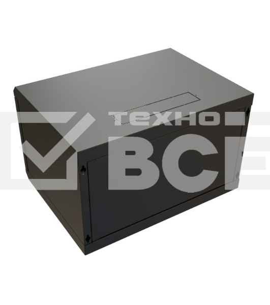 Шкаф коммутационный WRline (WR-TW-0666-SR-RAL9004) настенный 6U 600x600мм пер.дв.металл 2 бок.пан. 60кг черный 520мм 367мм IP20 сталь