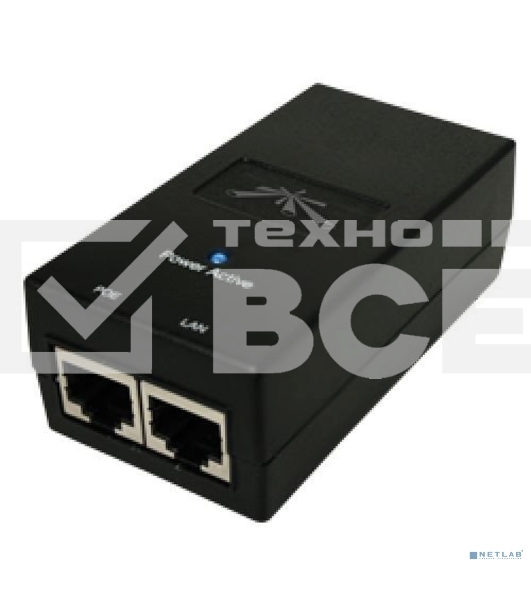 Блок питания [POE-48-24W-G EU] Ubiquiti POE-48-24W-G 48В 0.5А Passive PoE, стандарт передачи данных Gigabit Ethernet(2308)