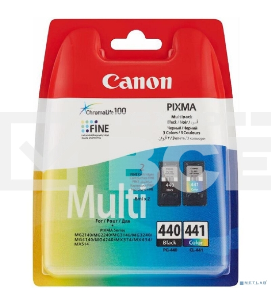 Картридж струйный Canon PG-440/CL-441 5219B005 черный/трехцветный x2уп. для Canon MG2140/MG3140 (180стр.)