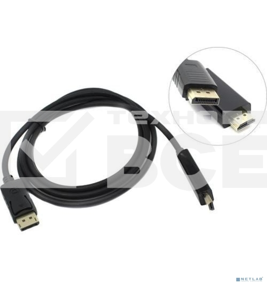 Кабель Exegate EX284917RUS  DisplayPort-HDMI ExeGate EX-CC-DP-HDMI-3.0 (20M/19M, 3м, экран)