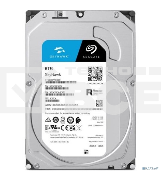 Жесткий диск Seagate SATA 6TB 5400RPM 6GB/S 256MB ST6000VX009