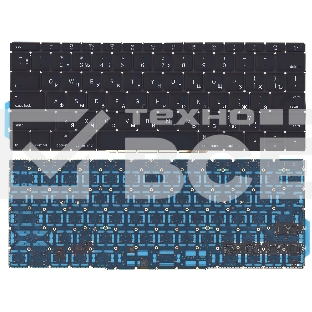 Клавиатура для ноутбука MacBook Pro 13 Retina A1708  черная плоский Enter