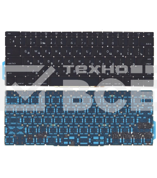 Клавиатура для ноутбука MacBook Pro 13 Retina A1708  черная плоский Enter