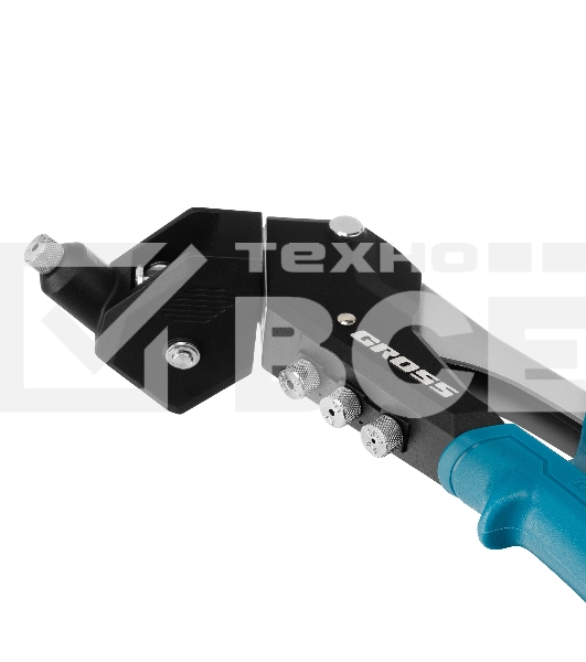 Заклепочник ручной Gross 290 мм, поворотный, 0-360, заклепки 2,4-3,2-4,0-4,8 мм