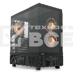 Компьютерный корпус HSPD F710, Panoramic Mid Tower, черный, TG, 0.5 SPCC, 3x120мм ARGb E-ATX, ATX, mATX, mITX 185/395/270мм 2x2.5
