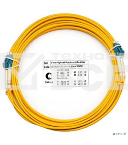 Шнур оптический duplex LC-LC 9/125 sm 7м LSZH Cabeus FOP(d)-9-LC-LC-7m