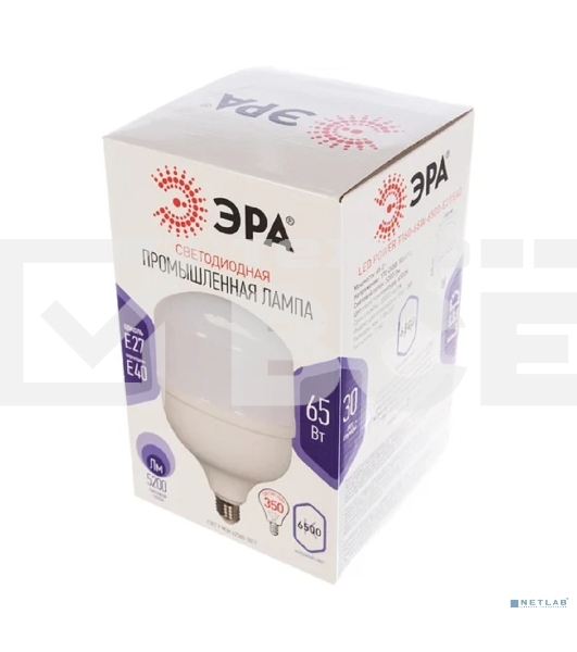 Лампа светодиодная ЭРА STD LED POWER T140-65W-6500-E27/E40