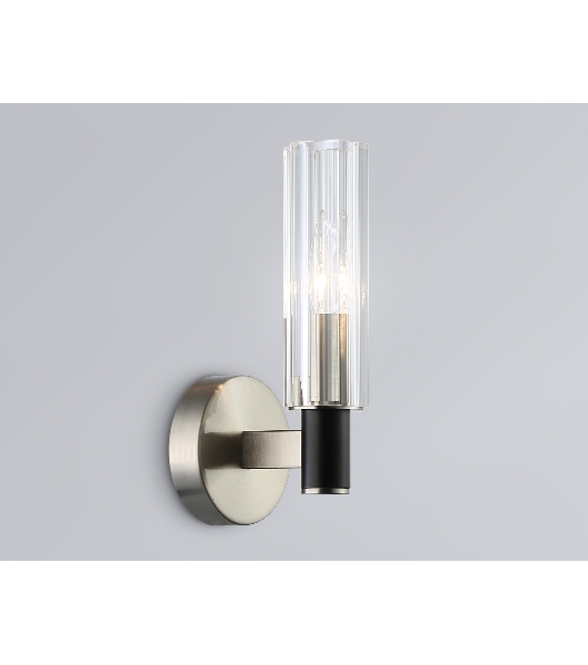 Светильник настенный Ambrella LH55507 SN/BK/CL сатин никель/черный/прозрачный E14 max 40W 120*100*250