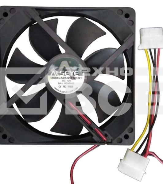 Вентилятор для корпуса Alseye AD1225B12H-N1 черный, 120 мм, 3200 об/мин, 49.8 дБ, 4 pin