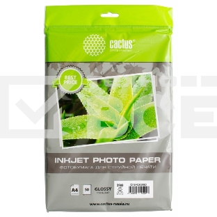 Фотобумага Cactus CS-GA423050ED A4/230г/м2/50л./белый глянцевое для струйной печати