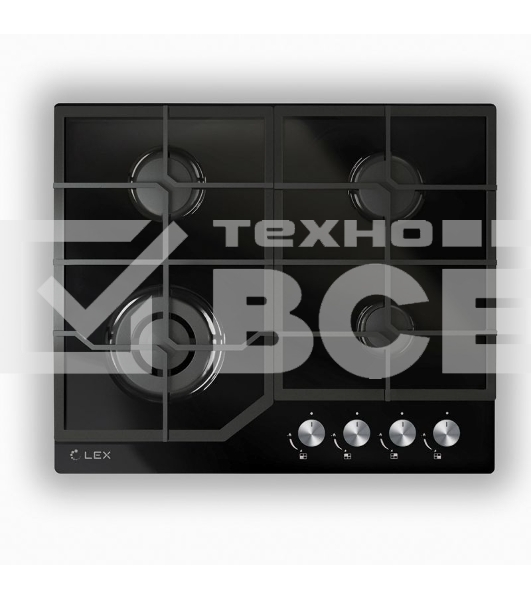 Панель варочная LEX GVG 640-1 BLгазовая 1000-3500Вт 4конфорки газ контроль