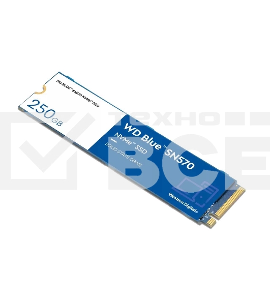 Накопитель SSD WD Blue SN570 WDS250G3B0C, 250Gb, PCIe 3.0 x4, M.2 2280, NVMe, R/W 3300/1200