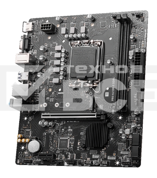 Материнская плата MSI PRO H610M-E DDR4, LGA 1700, Intel H610, 2xDDR4, 4xSATA, 1xM.2, 1xPCIe 4.0 x16, 1xPCIe 4.0 x1, 1xHDMI, 1xVGA, 1xRJ45 1Gb, 2xUSB-A 3.2 Gen 1, 4xUSB-A 2.0, 3x3.5мм, 7.1, mATX