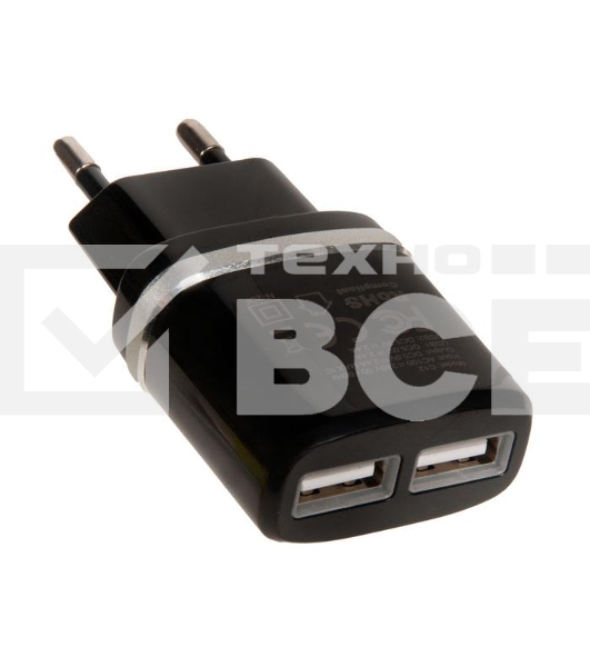 Сетевое зарядное устройство C12 Smart dual USB charger, черный