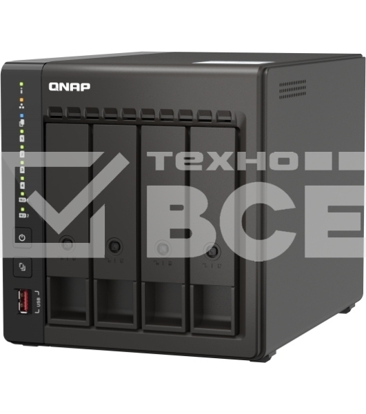 Сетевое хранилище SMB QNAP TS-453E-8G NAS, 4-tray w/o HDD. 2xHDMI-port. 4-core Celeron J6412 2-2.6 GHz, 8GB DDR,  2x2.5Gb LAN, 2 x M.2 2280 PCIe Gen 3 x2, 2x USB 3.2 Gen 2 (10Gbps) Port, 2x USB 2.0 port
