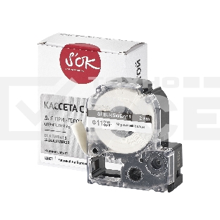 Кассета с лентой S'OK by Sakura Printing BLK5WBA11 для Epson, черный на белом, φ11мм/2.5м
