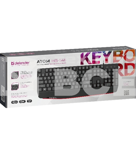 Клавиатура Defender Atom HB-546  проводная, USB, чёрный
