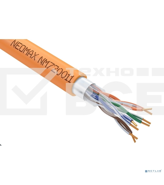 Кабель NEOMAX NM720011 F/UTP cat.5e 4x2x0.52, 24 AWG, Медь, ZH нг(А)-HF (LSZH), внутренний (305 м), оранжевый