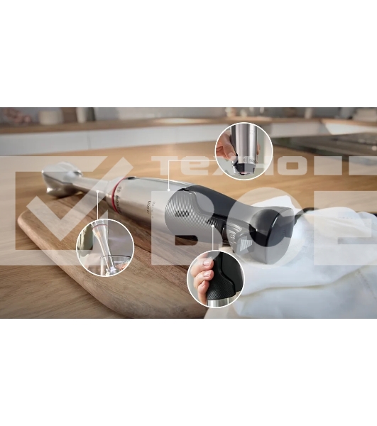 Блендер погружной Bosch MSM6M8X1, 1200Вт, нержавеющая сталь/черный
