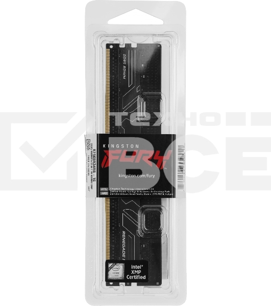 Оперативная память Kingston Fury Renegade Pro, DDR5, 16GB, DIMM, 6800MHz, CL34, ECC, RDIMM, с радиатором, черный